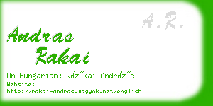 andras rakai business card